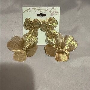 Gold Floral Earrings